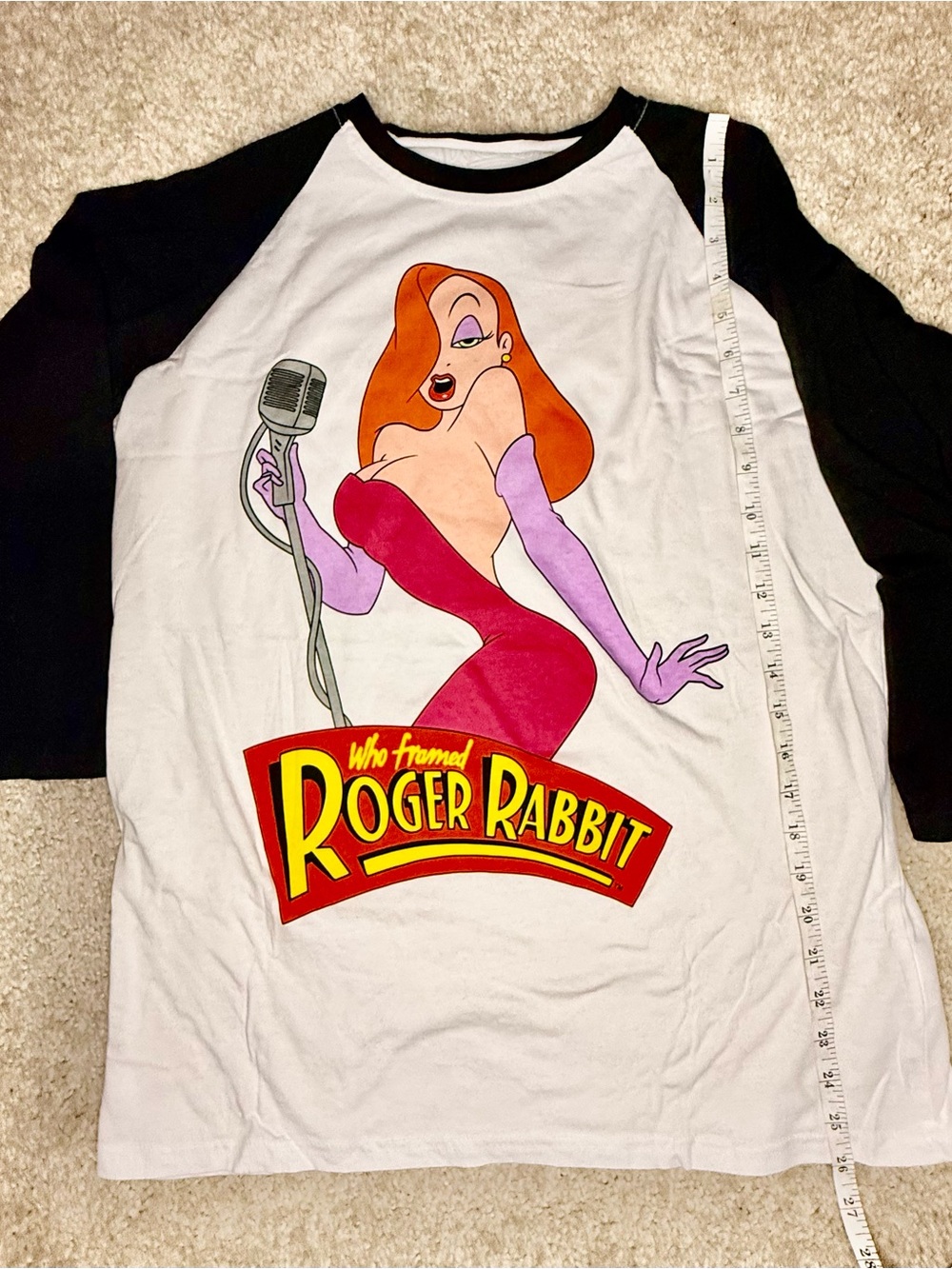 Who Framed Roger Rabbit Jessica Rabbit Graphic Raglan Tee - - Picture 5 of 6